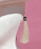 White Horse Hair Tassel Earrings