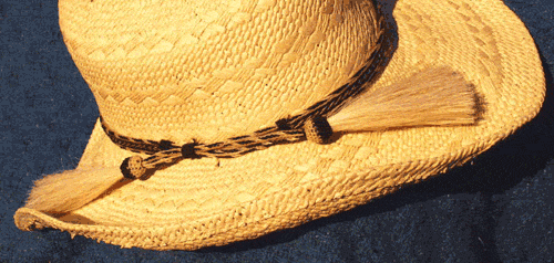 White Four Strand Horsehair Hat Band