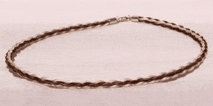 Brown and White French Braid Horse Hair Choker Necklace