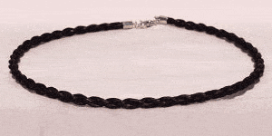 Black French Braid Horse Hair Choker Necklace