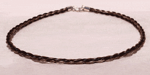 Black and Brown French Braid Horse Hair Choker Necklace