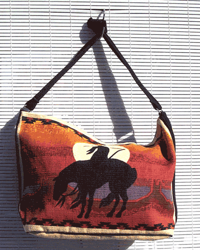 Southwestern Desert Horses Sturdy strap zipper purse 