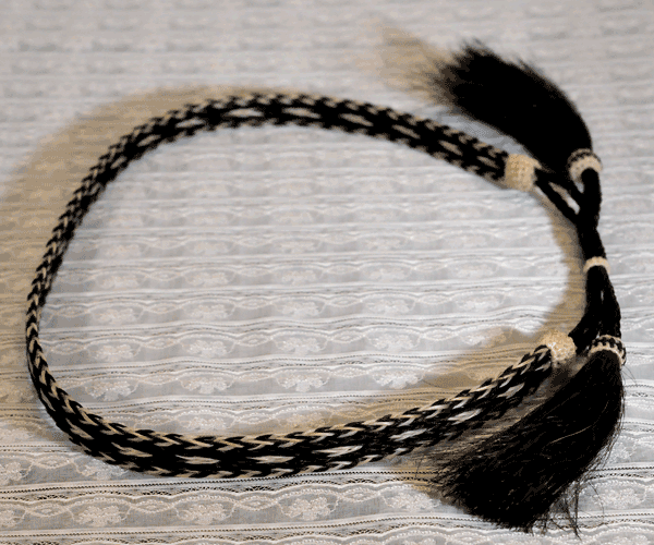 Black Four Strand Horsehair Hat Band