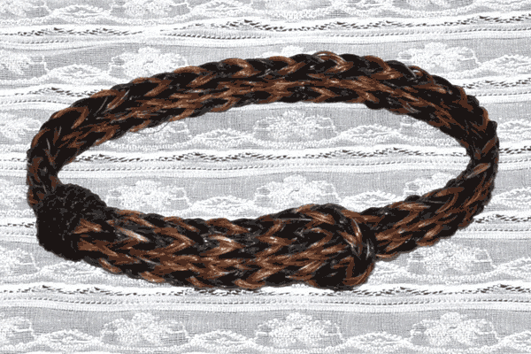 Brown and Black Adjustable Loop 3 Strand Horse Hair Bracelet