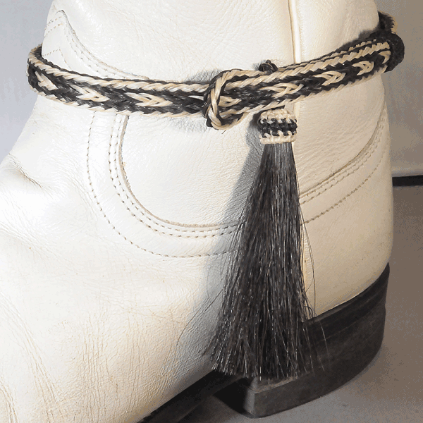 Horse Hair Boot Bracelet with Black Tassel