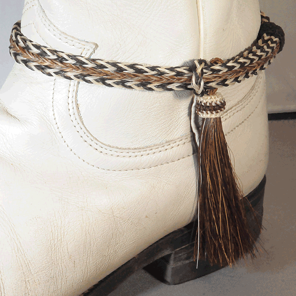 Horse Hair Boot Bracelet with Brown Tassel