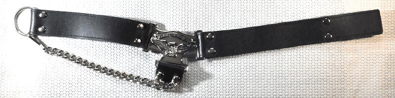Black Leather Boot Strap with American Cowboy Eagle Coupling